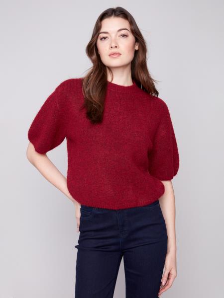 Elbow Sleeve Balloon Shape Sweater