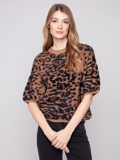 Elbow Sleeve Balloon Shape Sweater