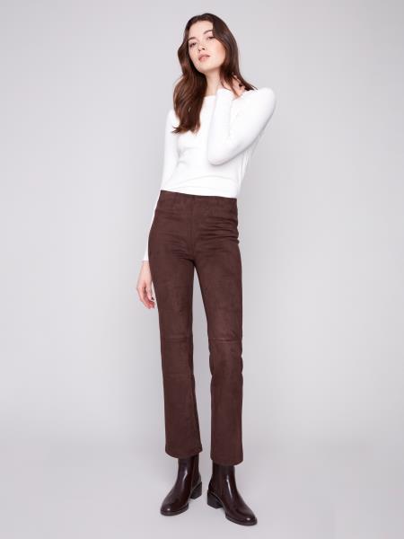Faux Suede Pull-On Pants