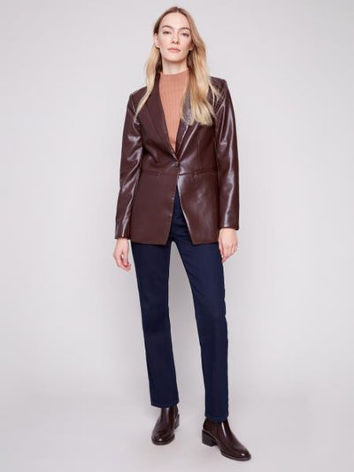 Faux Leather Blazer