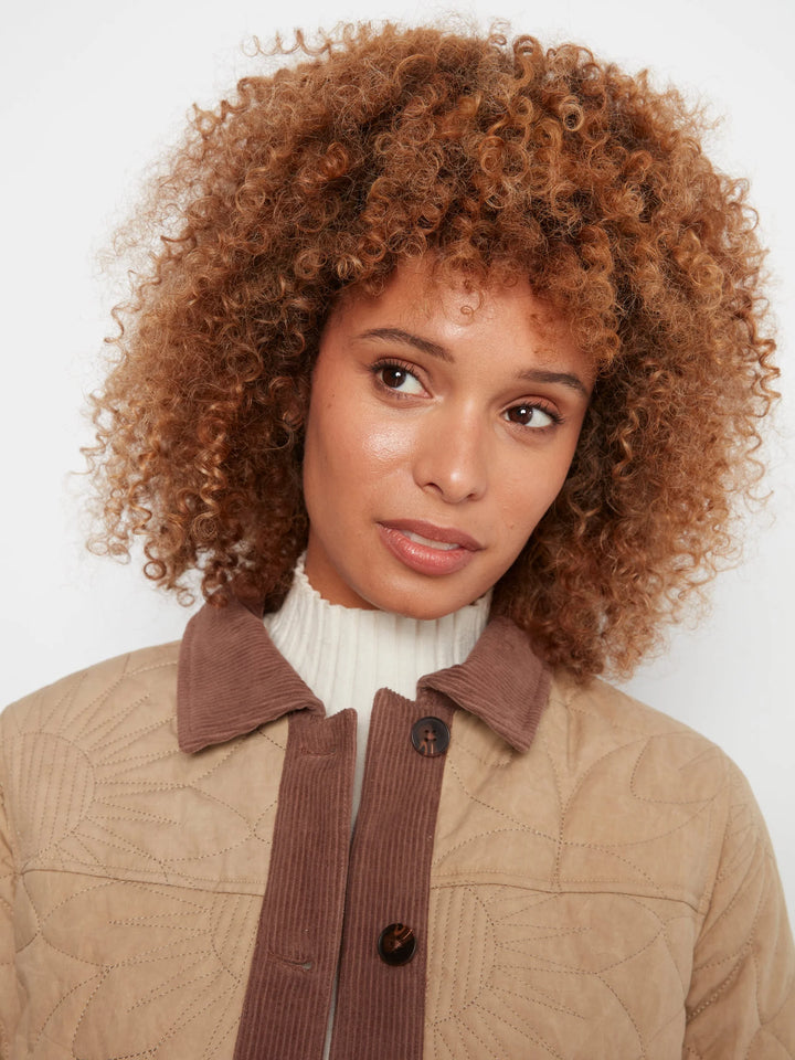 Sunflower quilted jacket with corduroy contrast details