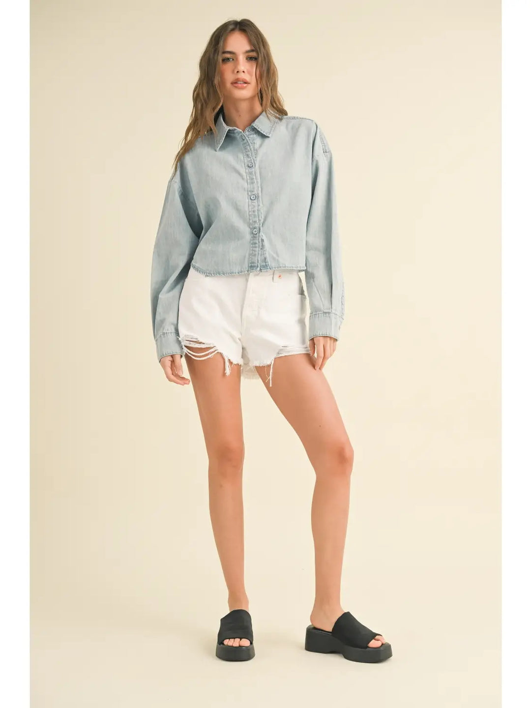 Buttondown Short Body Denim Shirt