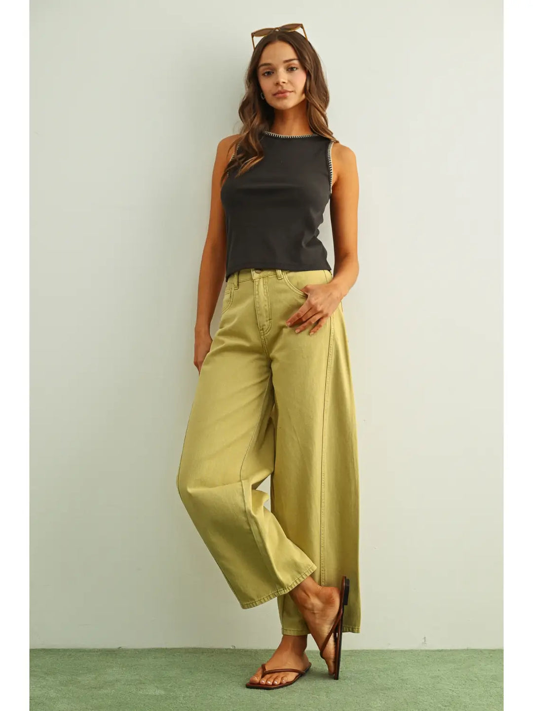 Mini Ribbed Knit Top with Stitch Detail