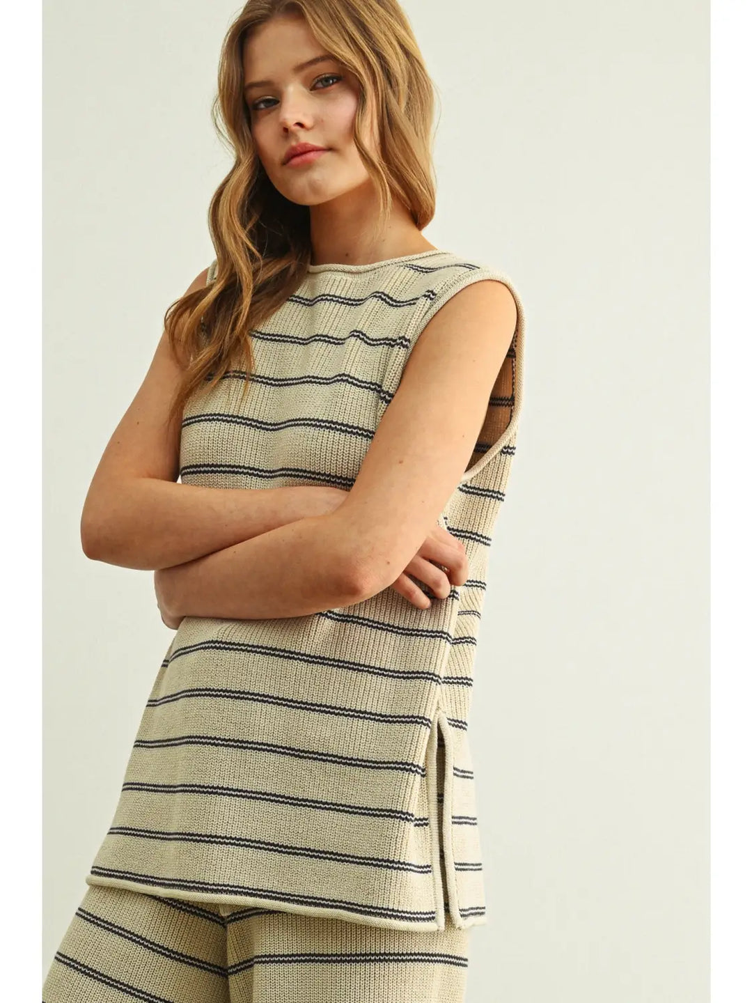 Striped Pattern Knitted Top