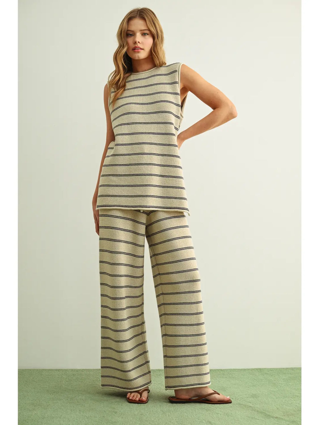 Striped Pattern Knitted Top