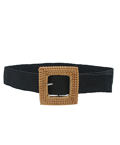 Square Buckle Straw Belt