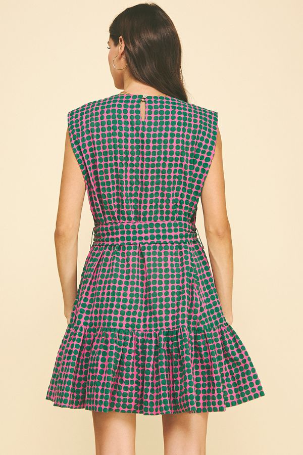 Multi-Color Polka Dot Tiered Mini Dress