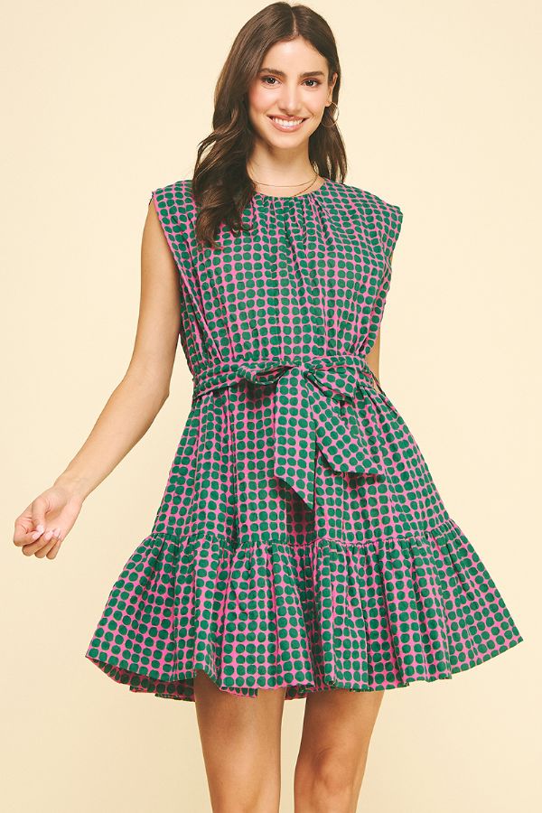 Multi-Color Polka Dot Tiered Mini Dress