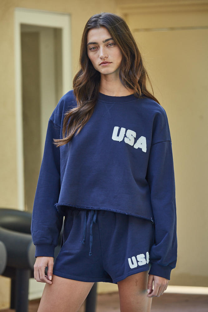 Team USA Shorts Knit in Navy