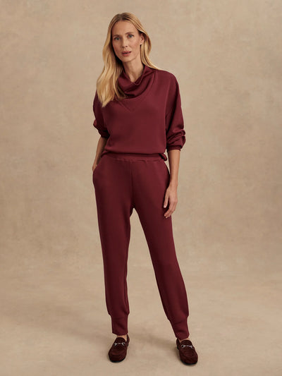 The Slim Cuff Pant 25 in New Maroon