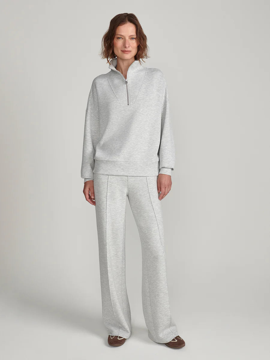 The Wide Leg Pant 28 in Light Grey Marl