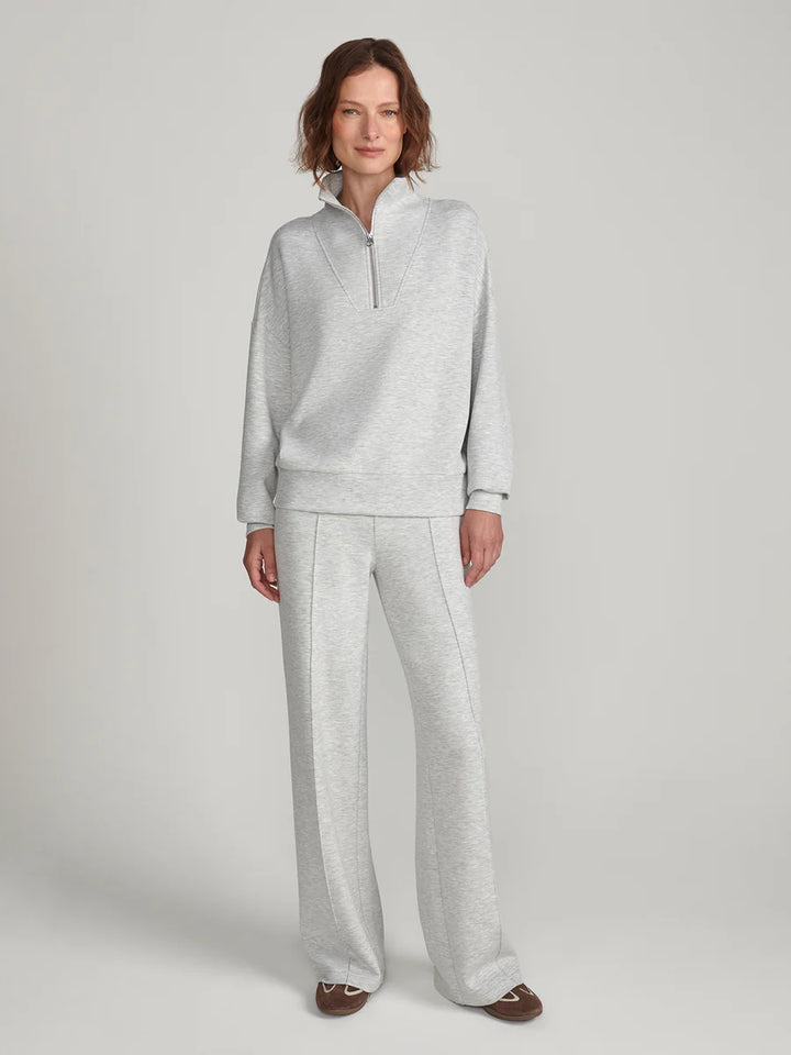 The Wide Leg Pant 28 in Light Grey Marl