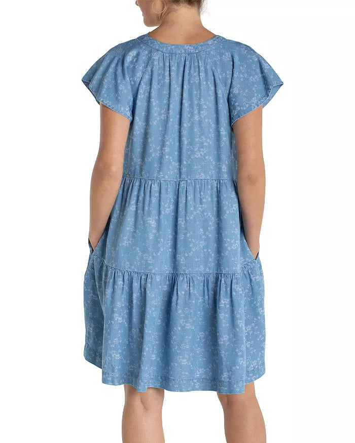 Tiered Flutter Sleeve Dress