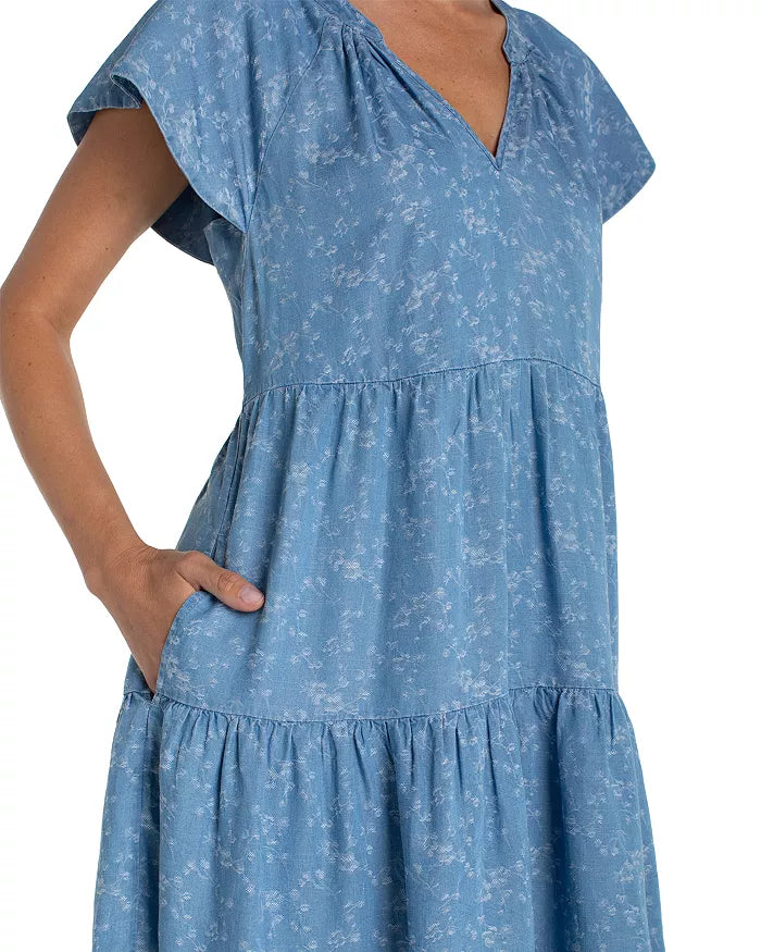 Tiered Flutter Sleeve Dress