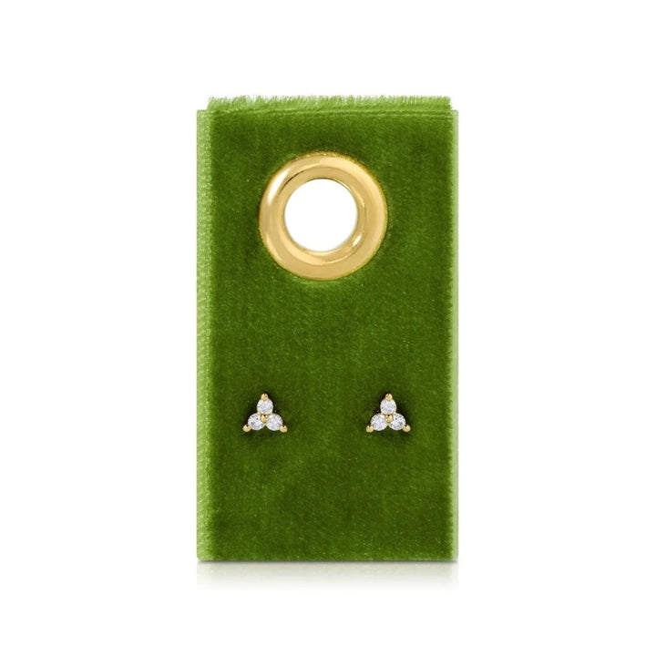 Triple Cluster Studs on Velvet Tag