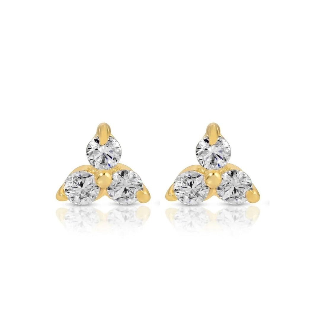 Triple Cluster Studs on Velvet Tag