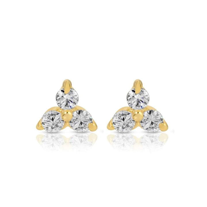 Triple Cluster Studs on Velvet Tag