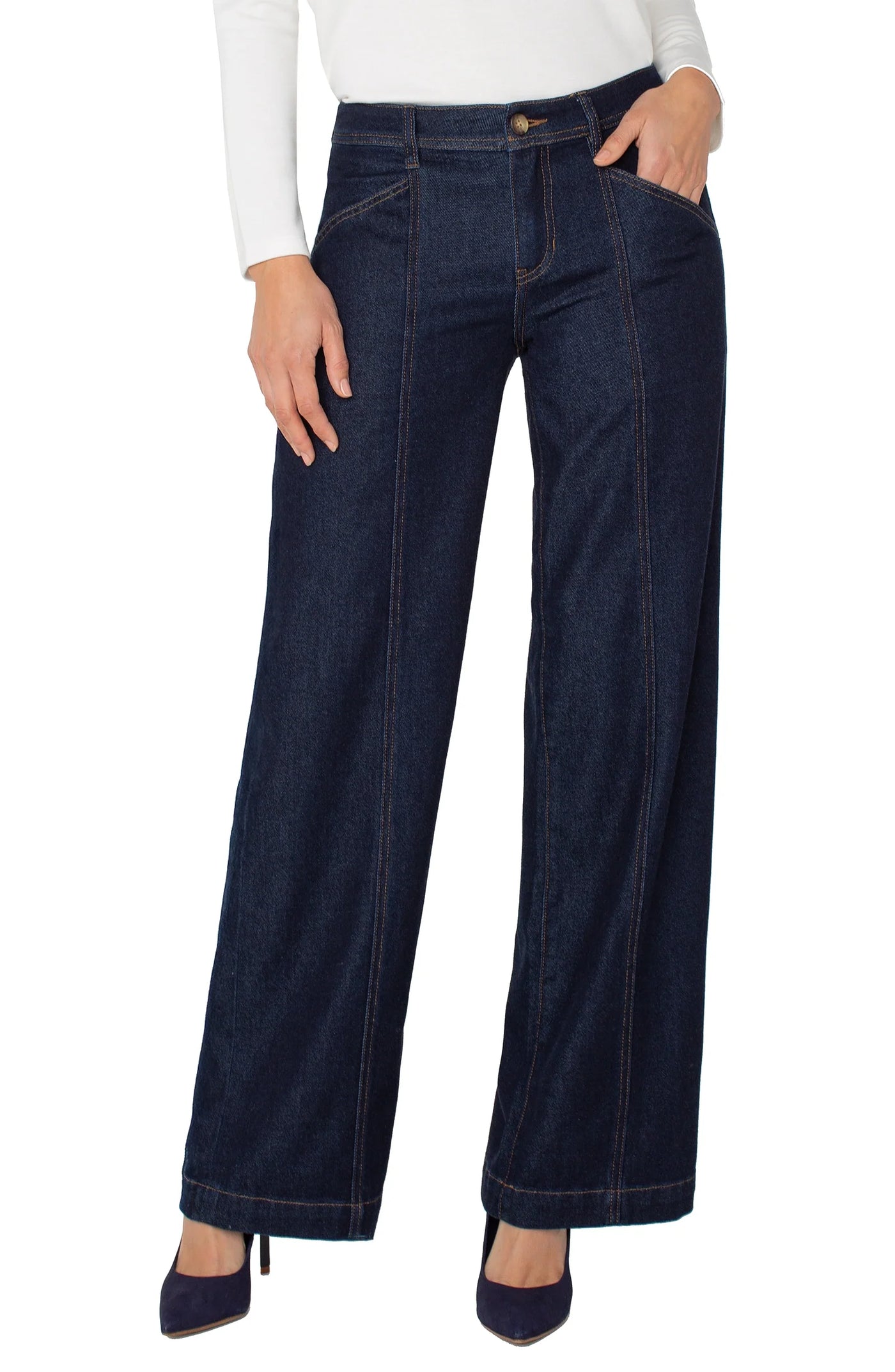 Trouser Wide Leg w/ Seaming 32" ins
