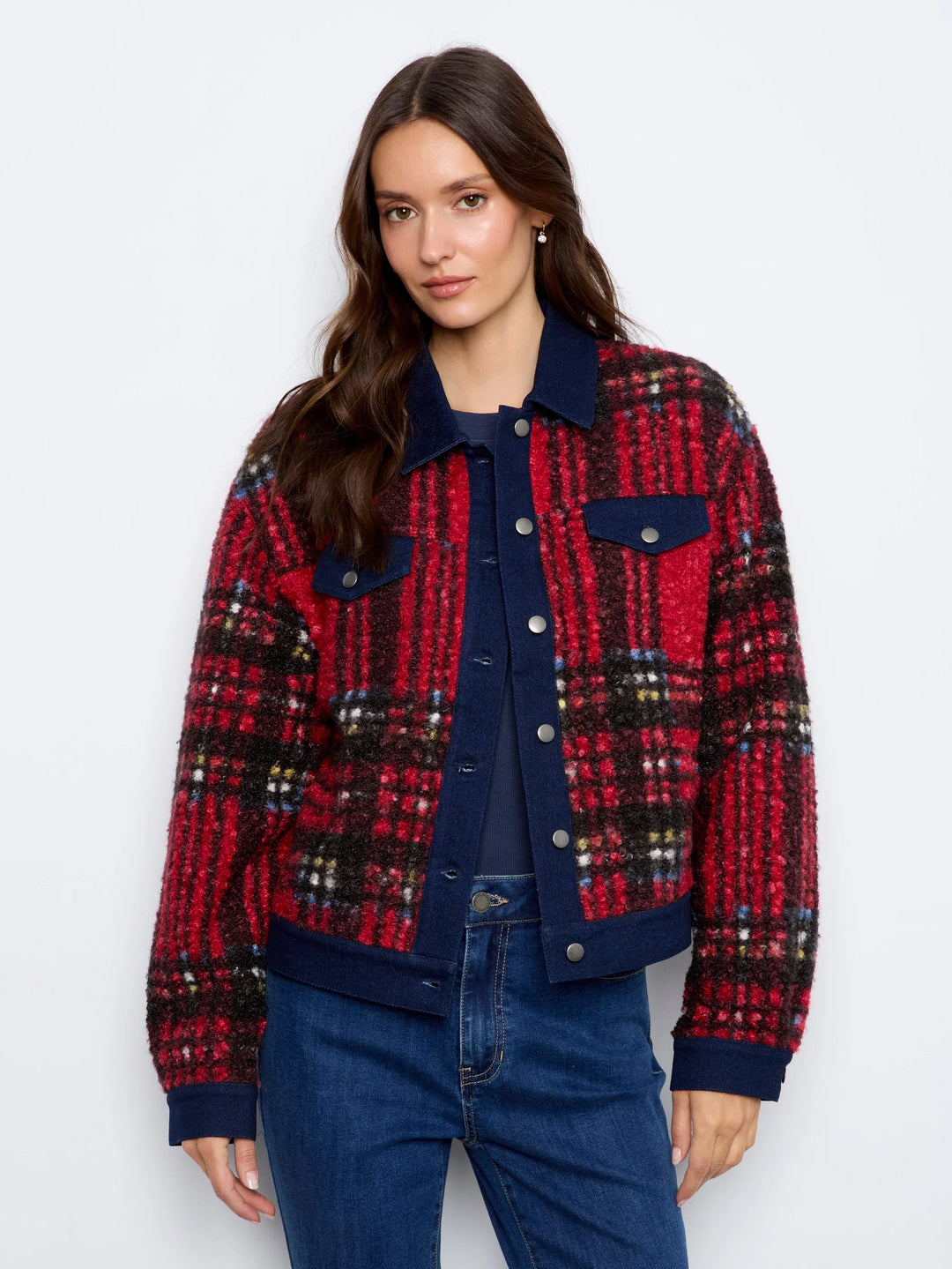 Tweed Denim Contrast Jacket