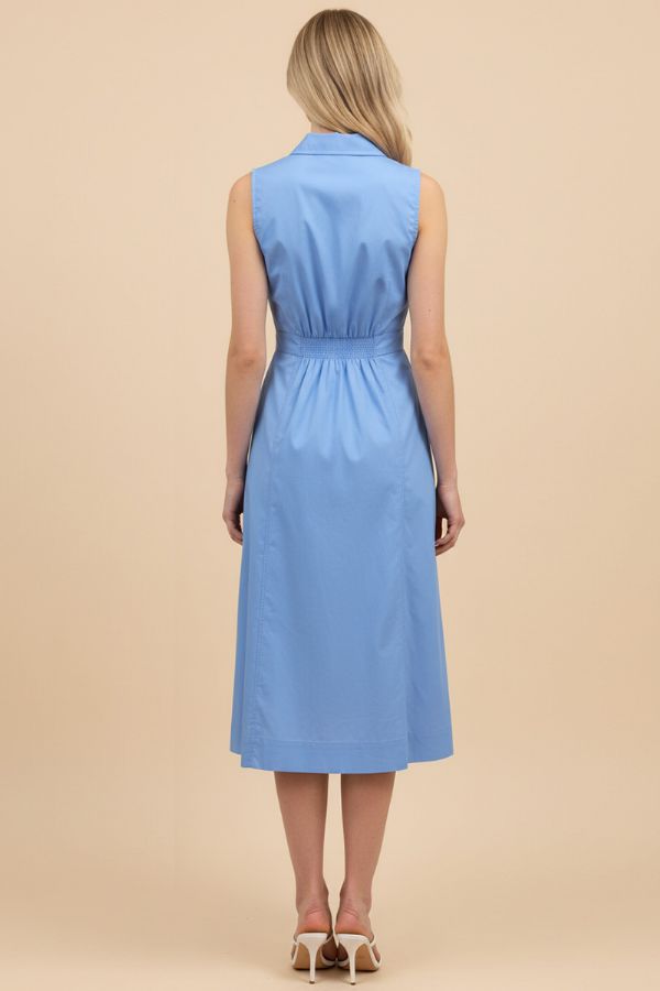 Sleeveless A-Line Shirt Dress