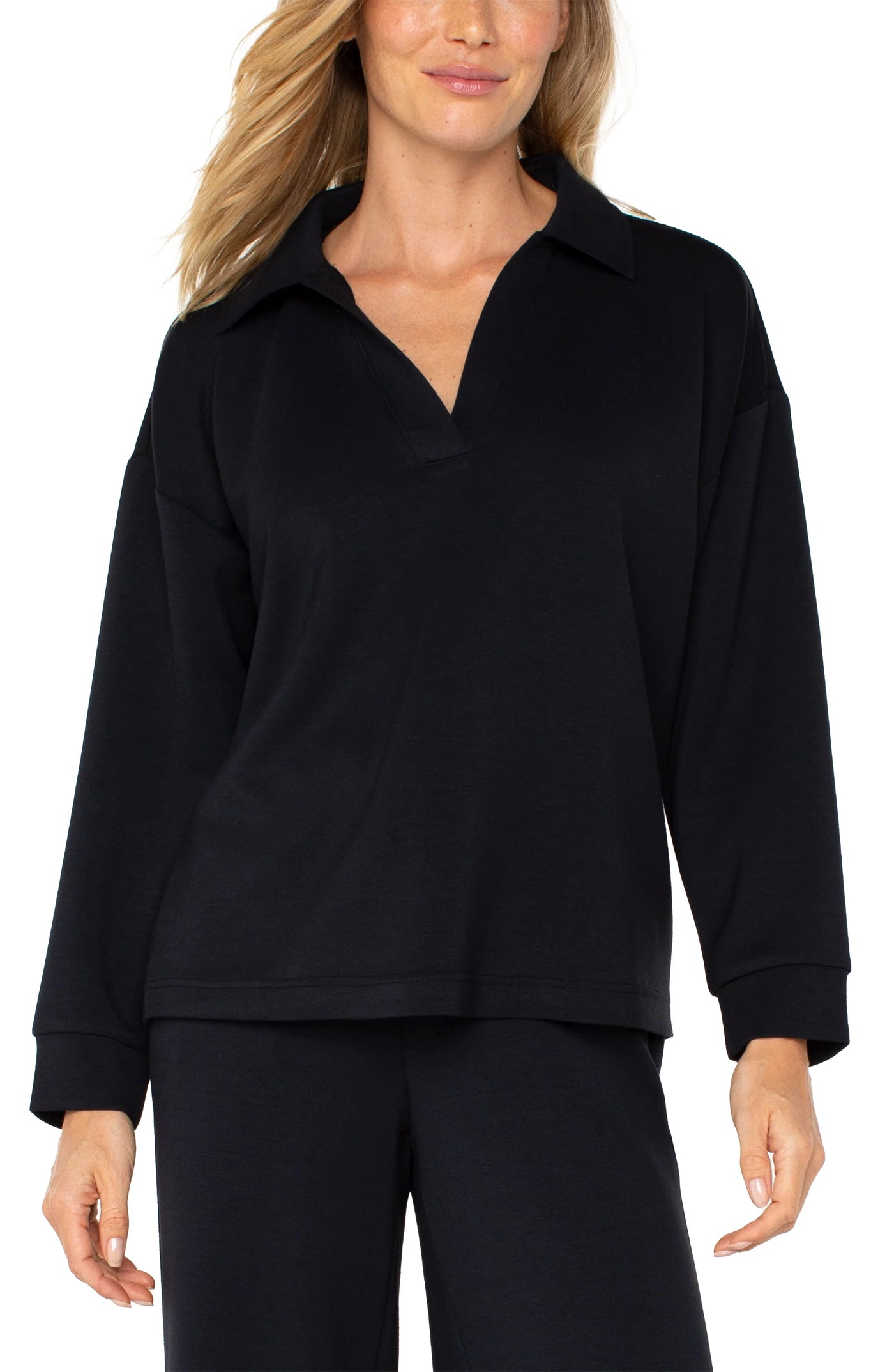 V-neck Popover w/Collar