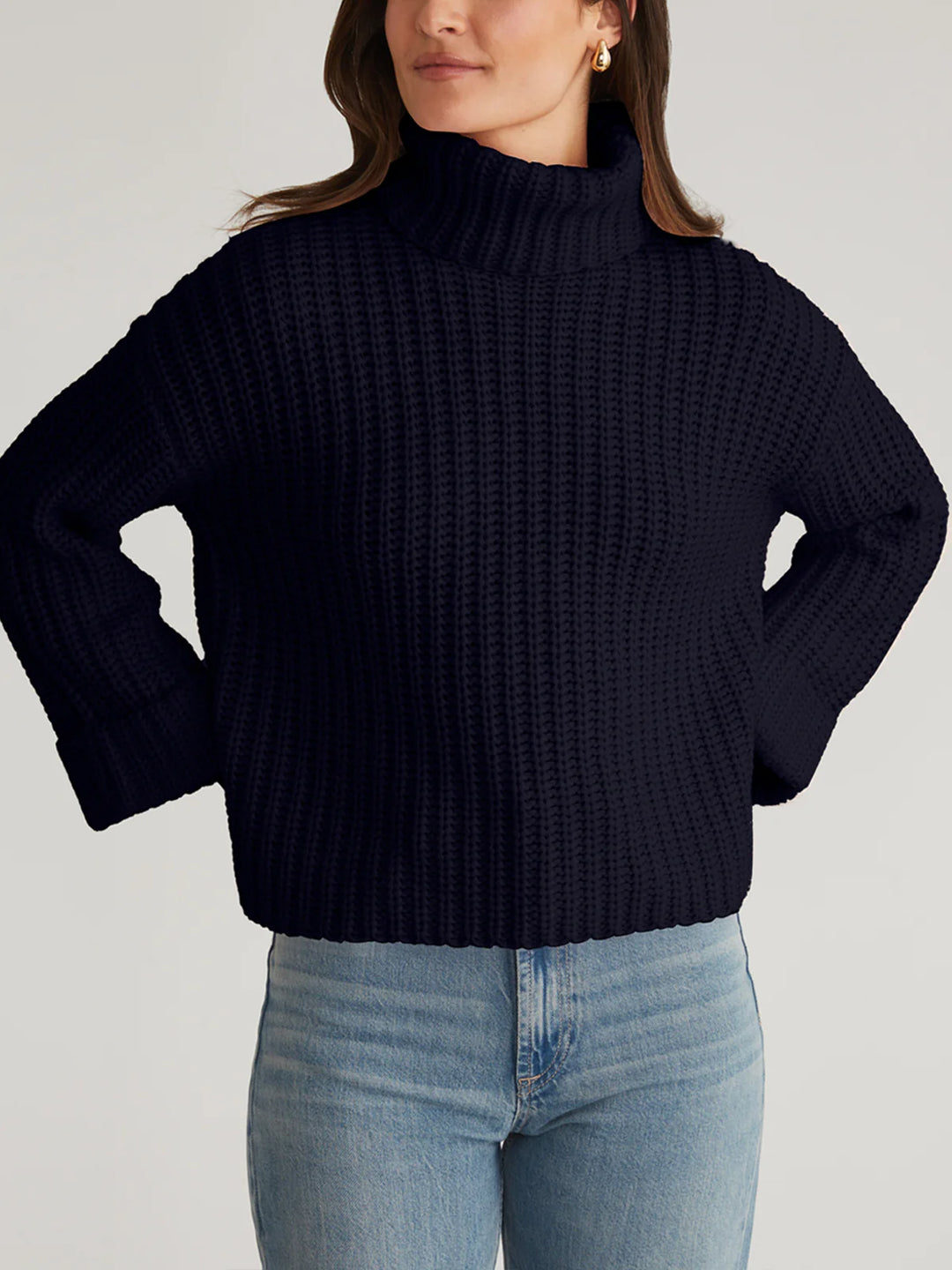 Vida Chunky Turtleneck Shaker Pullover