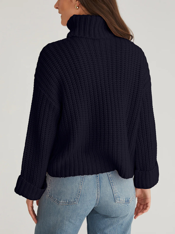Vida Chunky Turtleneck Shaker Pullover