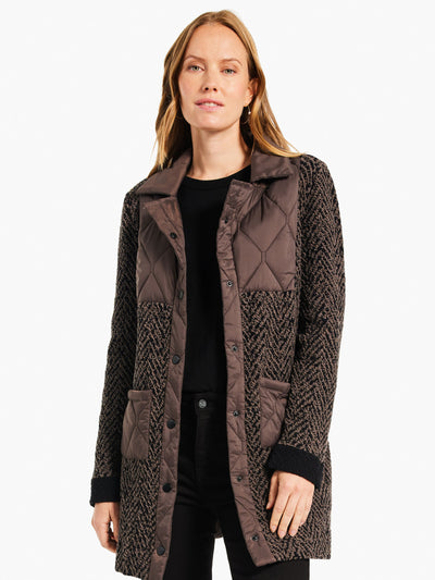 QUILTED KNIT COAT