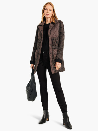 QUILTED KNIT COAT