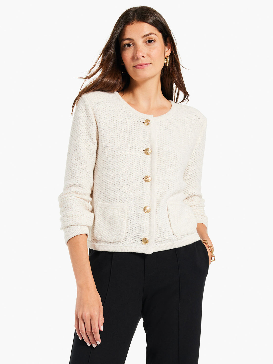 GILDED TEXTURE SWEATER JACKET