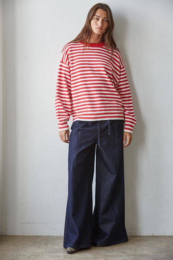 Gemini Striped Pullover Sweaters