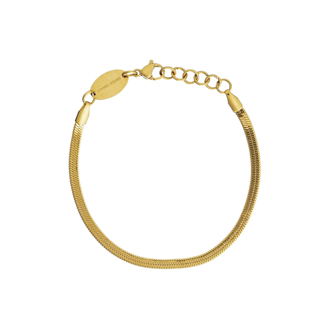Waterproof Gold Dainty Herringbone Bracelet