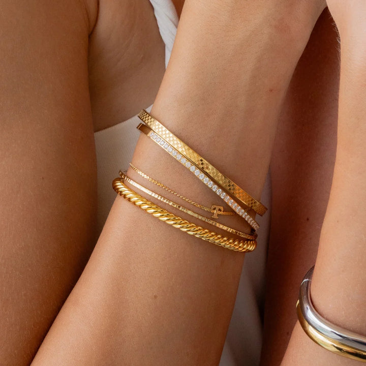 Waterproof Gold Dainty Initial Bracelet