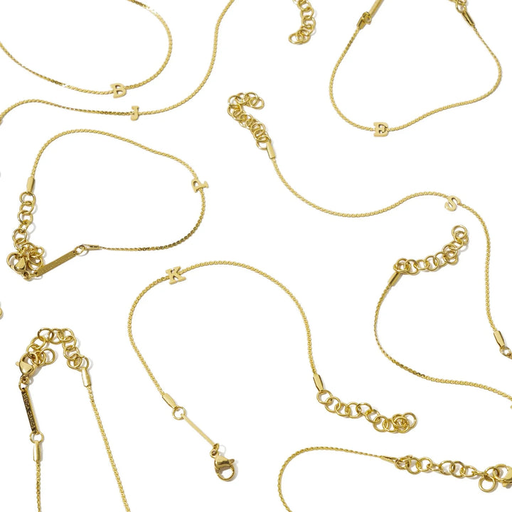Waterproof Gold Dainty Initial Bracelet