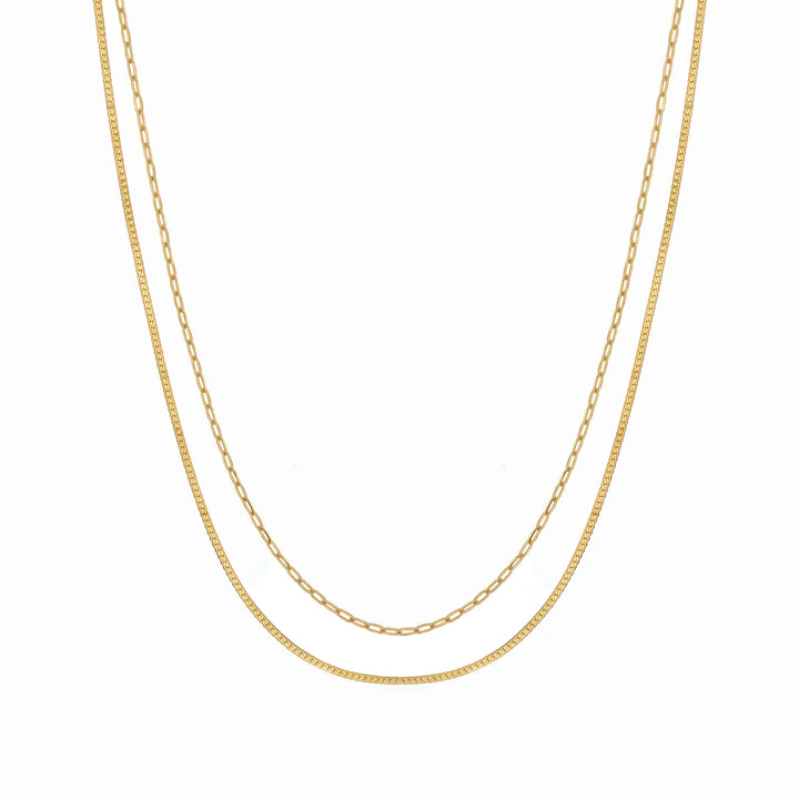 Waterproof Gold Double Layer Paperclip Necklace
