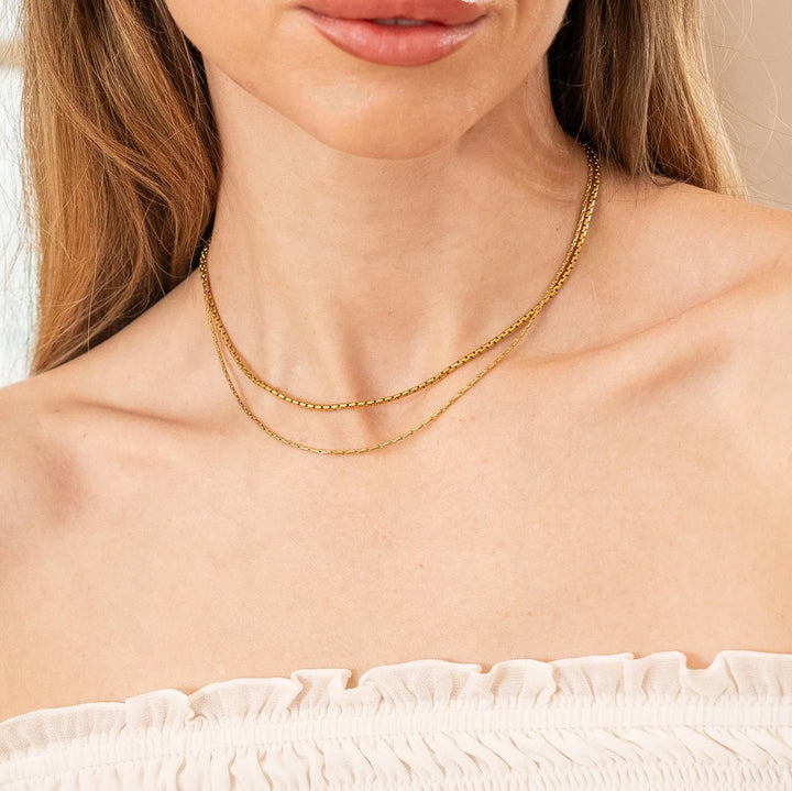 Waterproof Gold Layered Double Choker