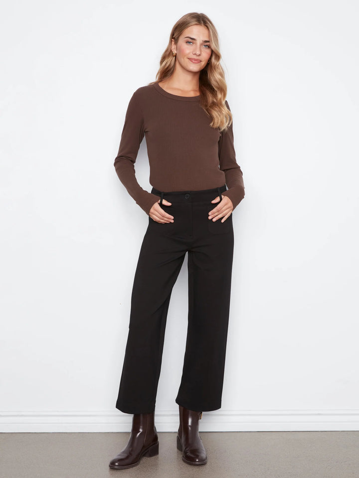 Wide Leg PDR Pants with Patch Pockets