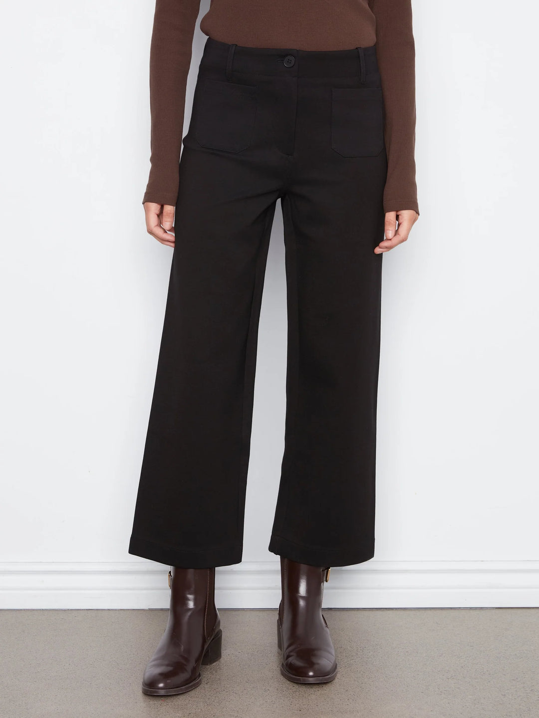 Wide Leg PDR Pants with Patch Pockets