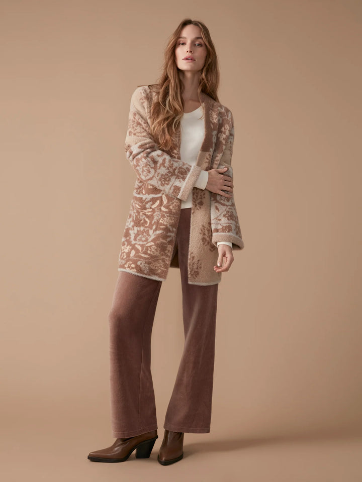 Wide Sleeve Cardigan With Patch Pocket