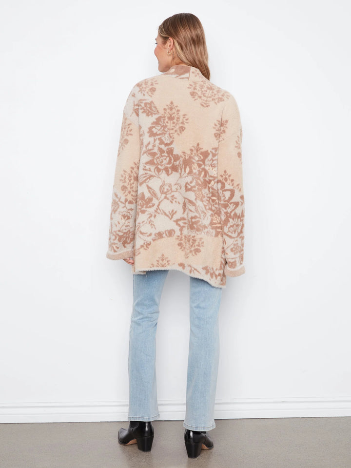 Wide Sleeve Cardigan With Patch Pocket