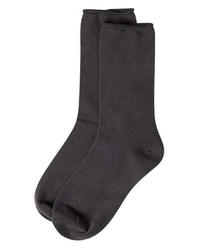 Natural Blend Bamboo Roll Top Crew Sock