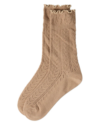 Women's Ruffle Pointelle Crew Socks