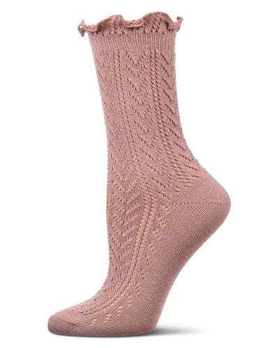 Women's Ruffle Pointelle Crew Socks