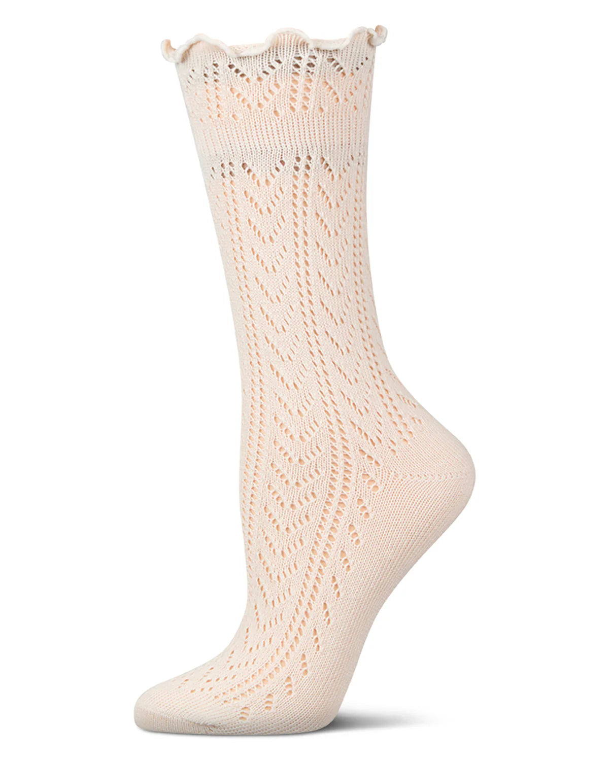 Women's Ruffle Pointelle Crew Socks