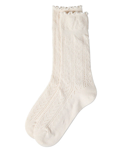 Women's Ruffle Pointelle Crew Socks