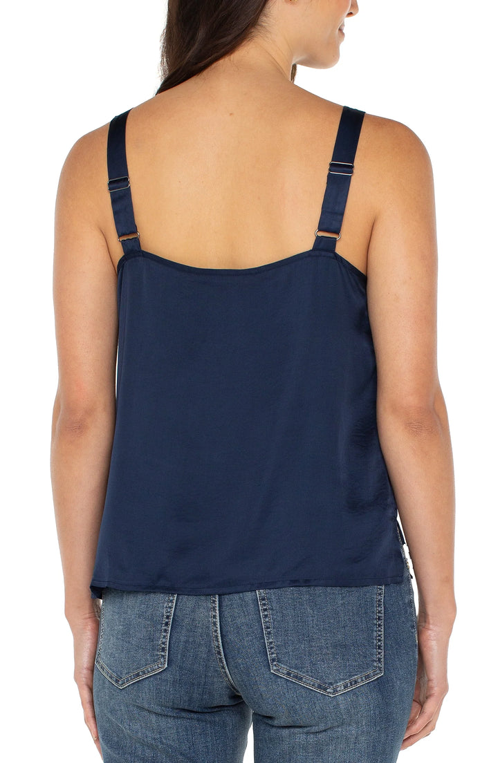 Woven Tank w. Lace Trim
