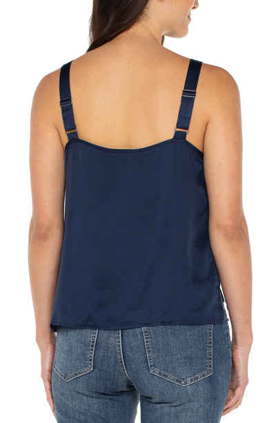 Woven Tank w. Lace Trim