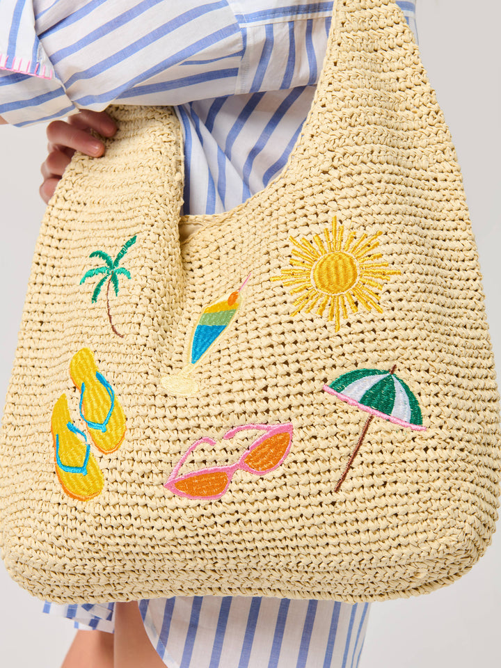 CABANA SLOUCHY TOTE,NATURAL