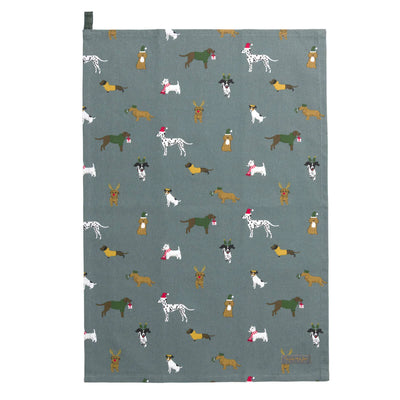 Christmas Dogs Tea Towel