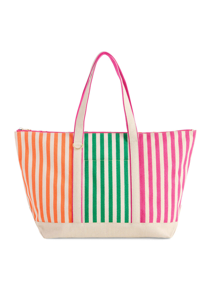 PORT STRIPE TOTE: BLUE